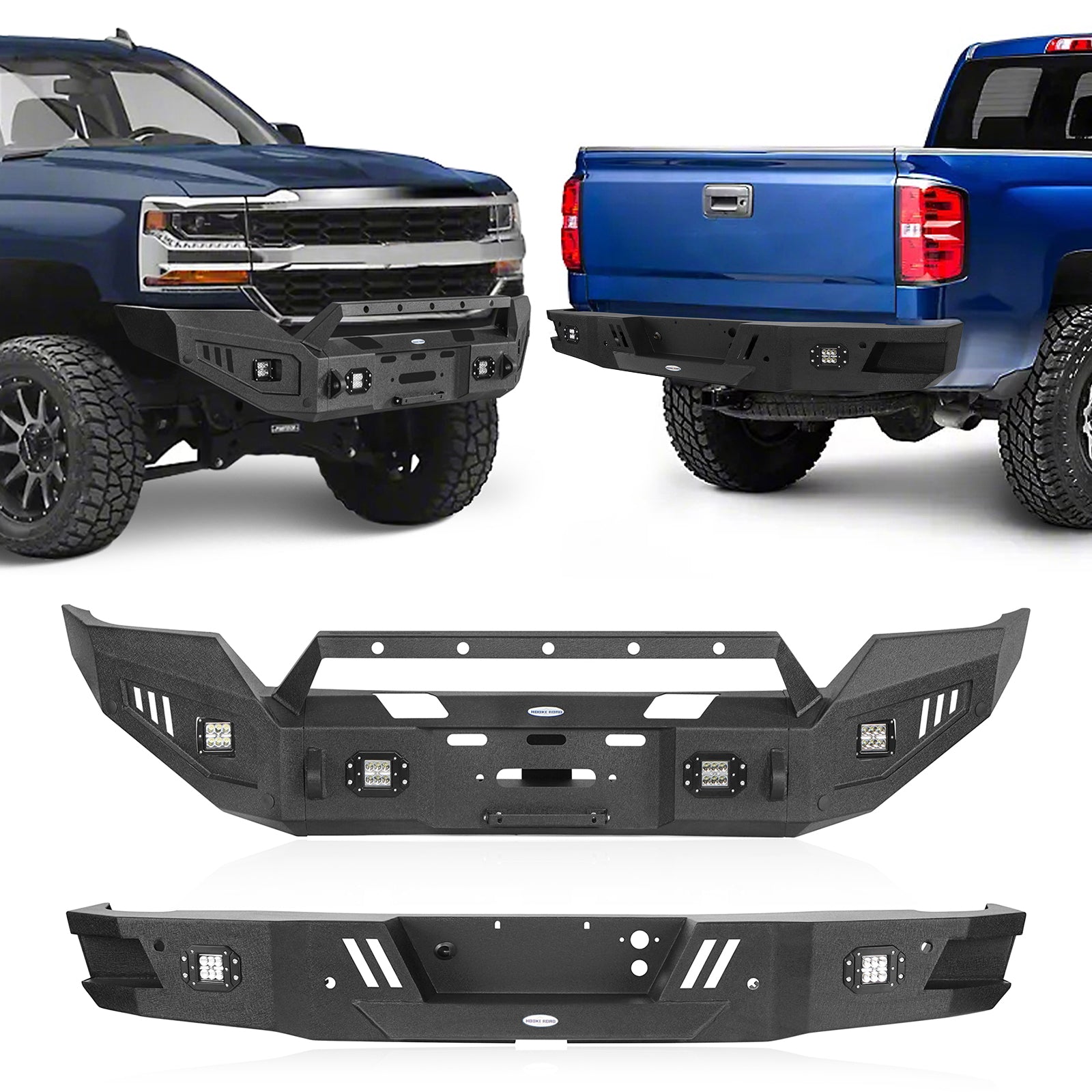 2018 Silverado Front Bumper Replacement Steel Offroad Front & Rear Bumper For 2016-2018 Silverado 1500 - Ultra