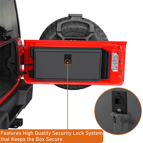 2 Gen Tailgate Storage Lock Box For 2018-2025 Jeep Wrangler JL - Ultralisk4x4