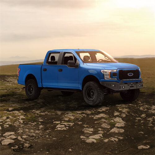 Ford F-150 Texture Black Front Bumper w/Winch Plate For 2018-2020 Ford F-150 Excluding Raptor - ultralisk4x4 ul8255 5