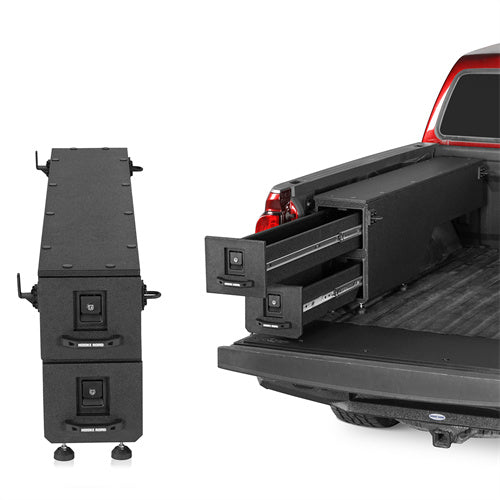 Wheel Well Storage Drawer System Truck Side Box For 2015-2022 Chevy Colorado GMC Canyon 5'2" Bed - Ultralisk4x4