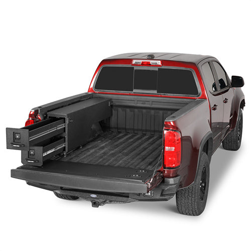 Wheel Well Storage Drawer System Truck Side Box For 2015-2022 Chevy Colorado GMC Canyon 5'2" Bed - Ultralisk4x4