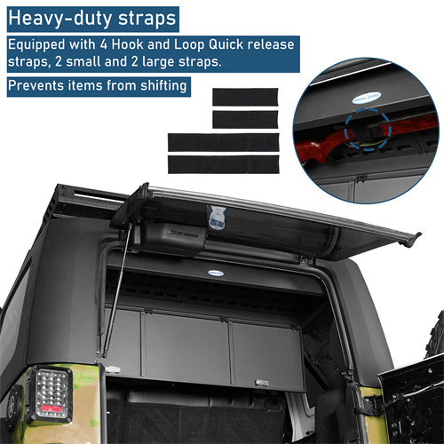 Road Trip Trunk Upper Locking Storage Box For 2007-2018 Jeep Wrangler JK 4-Door Hardtop - Ultralisk4x4-u2109-10