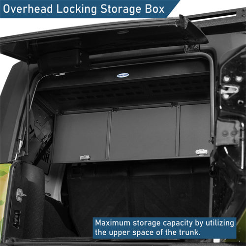 Road Trip Trunk Upper Locking Storage Box For 2007-2018 Jeep Wrangler JK 4-Door Hardtop - Ultralisk4x4-u2109-4
