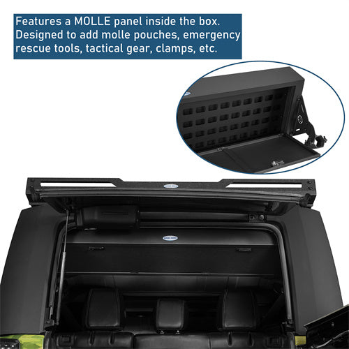 Road Trip Trunk Upper Locking Storage Box For 2007-2018 Jeep Wrangler JK 4-Door Hardtop - Ultralisk4x4-u2109-5
