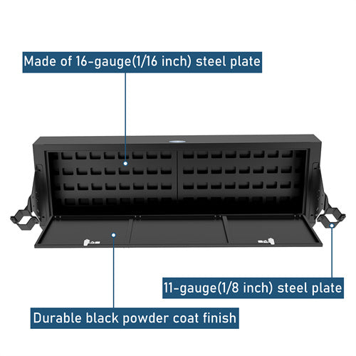 Road Trip Trunk Upper Locking Storage Box For 2007-2018 Jeep Wrangler JK 4-Door Hardtop - Ultralisk4x4-u2109-7