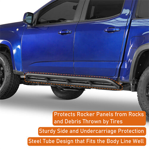 Tube Slider Rocker Guards For 2015-2025 Chevy Colorado & GMC Canyon Crew Cab - Ultralisk4x4