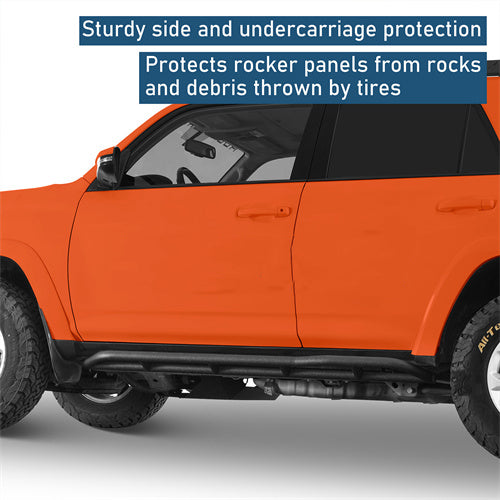 Tube Slider Rocker Guards w/ Kick-Out For 2010-2025 Toyota 4Runner (Excluding Limited, Nightshade, TRD Sport & 10-13 SR5) - Ultralisk4x4