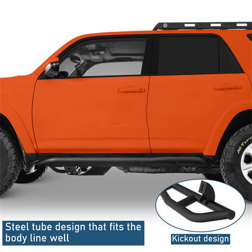 Tube Slider Rocker Guards w/ Kick-Out For 2010-2025 Toyota 4Runner (Excluding Limited, Nightshade, TRD Sport & 10-13 SR5) - Ultralisk4x4