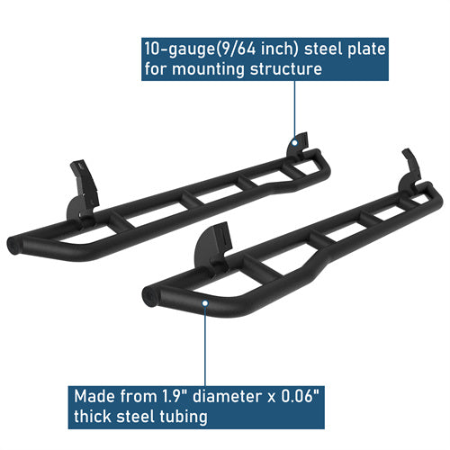 Tube Slider Rocker Guards w/ Kick-Out For 2010-2025 Toyota 4Runner (Excluding Limited, Nightshade, TRD Sport & 10-13 SR5) - Ultralisk4x4