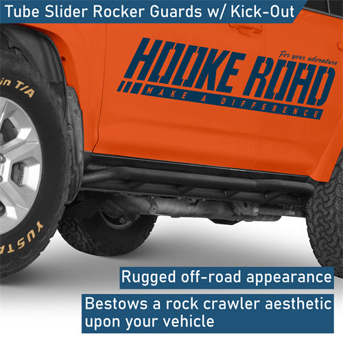 Tube Slider Rocker Guards w/ Kick-Out For 2010-2025 Toyota 4Runner (Excluding Limited, Nightshade, TRD Sport & 10-13 SR5) - Ultralisk4x4