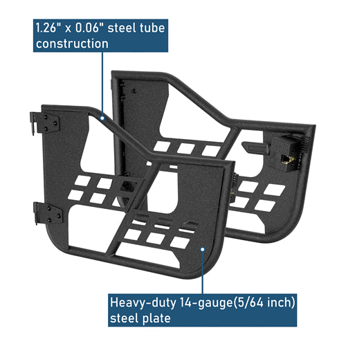 Rock Crawler Tubular Door Guards For 1997-2006 Jeep Wrangler TJ - Ultralisk4x4