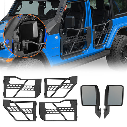 Tubular Doors & Side Mirrors & Door Storage(18-25 Jeep Wrangler JL & Jeep Gladiator JT) - ultralisk4x4