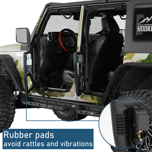 Tube Half Front & Rear Doors w/ Black shade skins For 2007-2018 Jeep Wrangler JK 4 Doors - Ultralisk4x4