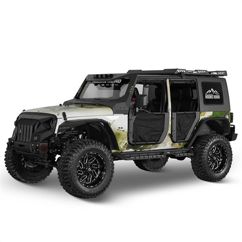 Tube Half Front & Rear Doors w/ Black shade skins For 2007-2018 Jeep Wrangler JK 4 Doors - Ultralisk4x4