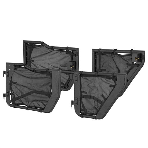 Tube Half Front & Rear Doors w/ Black shade skins For 2007-2018 Jeep Wrangler JK 4 Doors - Ultralisk4x4