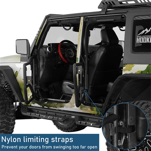 Tube Half Front & Rear Doors w/ Black shade skins For 2007-2018 Jeep Wrangler JK 4 Doors - Ultralisk4x4