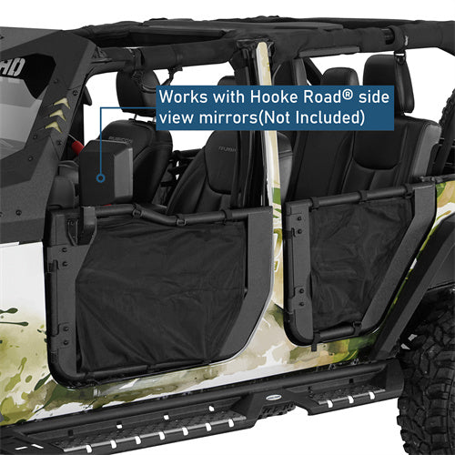 Tube Half Front & Rear Doors w/ Black shade skins For 2007-2018 Jeep Wrangler JK 4 Doors - Ultralisk4x4