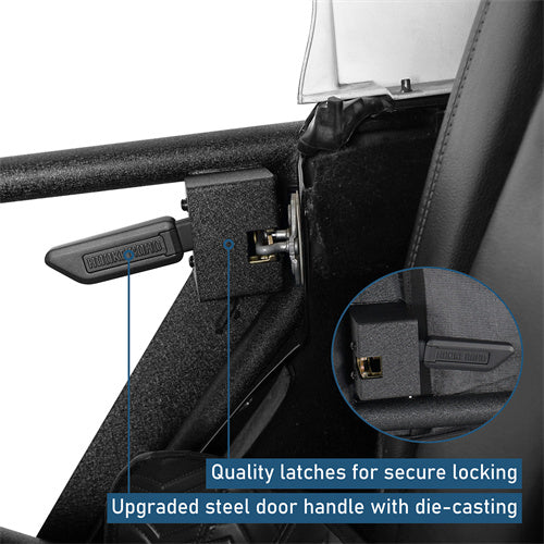 Tube Half Front & Rear Doors w/ Black shade skins For 2007-2018 Jeep Wrangler JK 4 Doors - Ultralisk4x4
