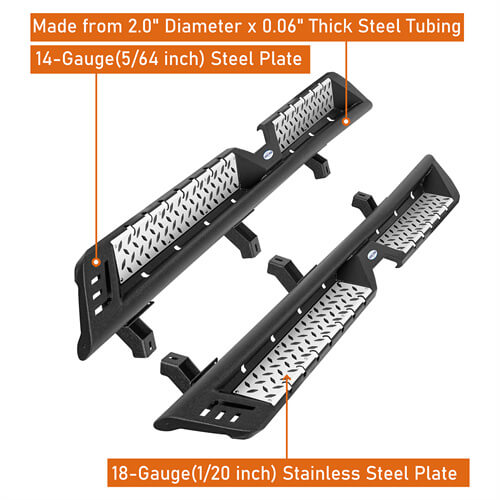 Jeep Gladiator Side Steps Wheel To Wheel Running Boards Pickup Truck Parts - Ultralisk 4x4 ul7017 13