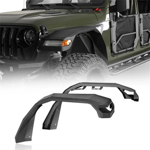 2x Matte Black Gladiator Emblems For Jeep Wrangler JL JK Fender, Left & Right