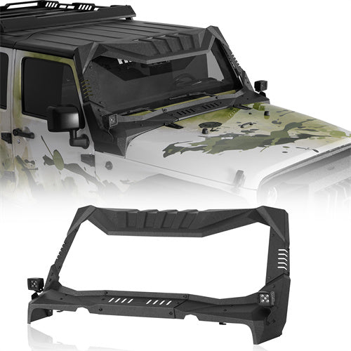 Off-Road Madmax Windshield Frame Cover Visor/Cowl Combination For 2007-2018 Jeep Wrangler JK - Ultralisk4x4-u2108-1