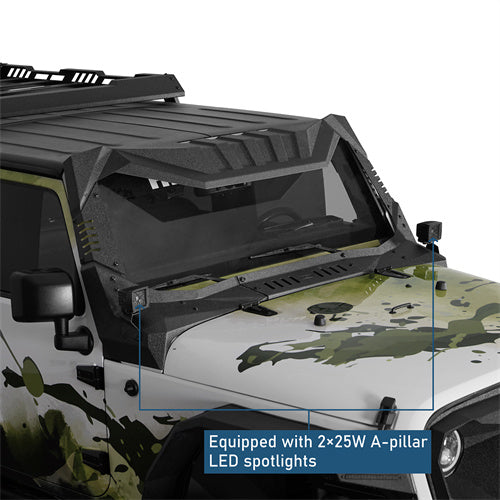 Off-Road Madmax Windshield Frame Cover Visor/Cowl Combination For 2007-2018 Jeep Wrangler JK - Ultralisk4x4-u2108-7