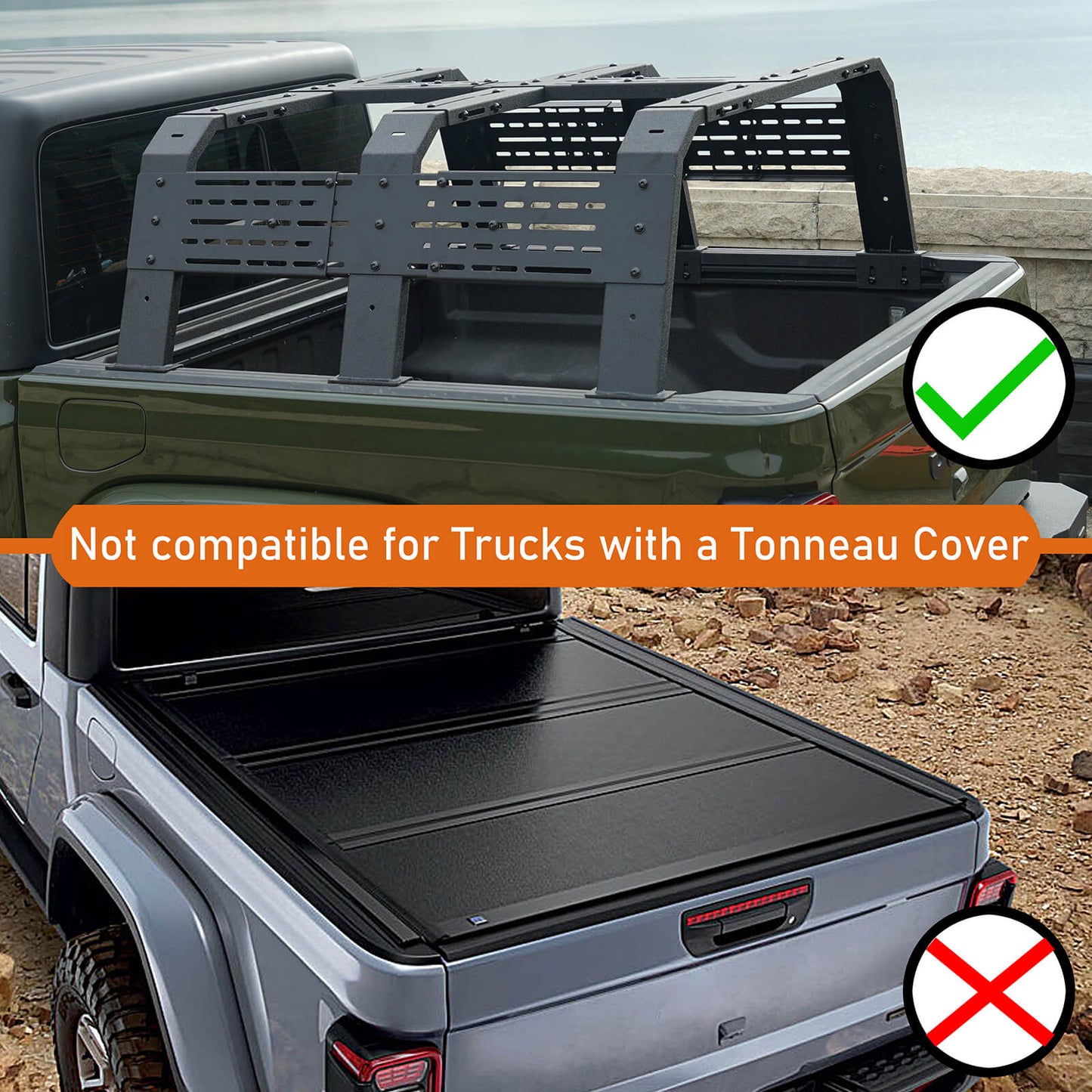 Jeep Gladiator JT & Tacoma 18.8" High Overland Bed Rack  - Ultralisk 4x4