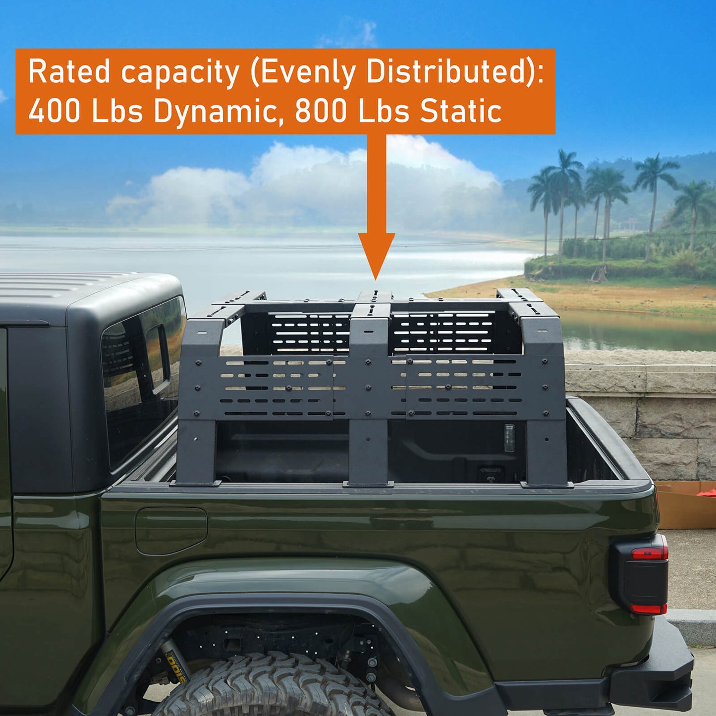 Jeep Gladiator JT & Tacoma 18.8" High Overland Bed Rack  - Ultralisk 4x4