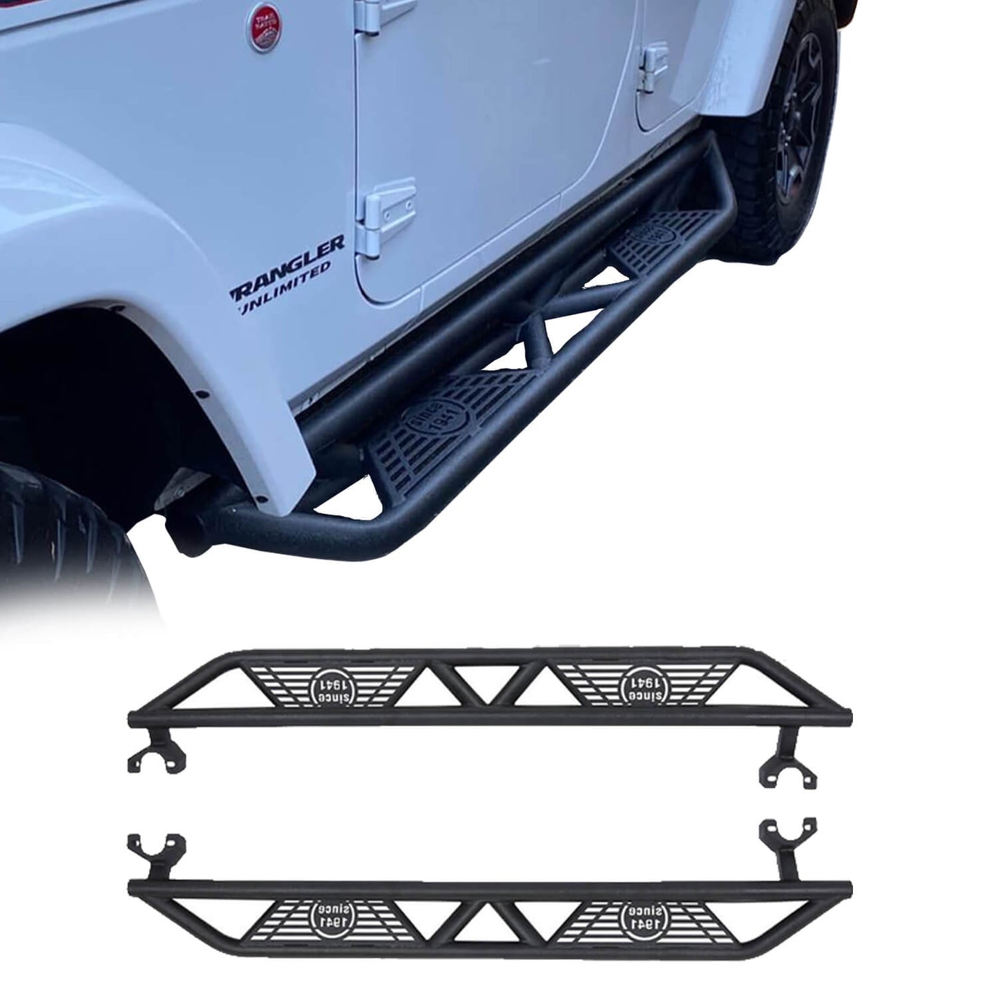 jeep Jk Side Steps 4 Door Running Boards Nerf Bars Rock Rails with Steps Rock Sliders for Jeep Wrangler JK 2007-2018 BXG031 ultralisk4x4 1