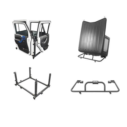 Door Rack Door Storage & Hard Top Carrier Storage Cart (07-25 Jeep Wrangler JK/JKU JL/JLU) - ultralisk4x4