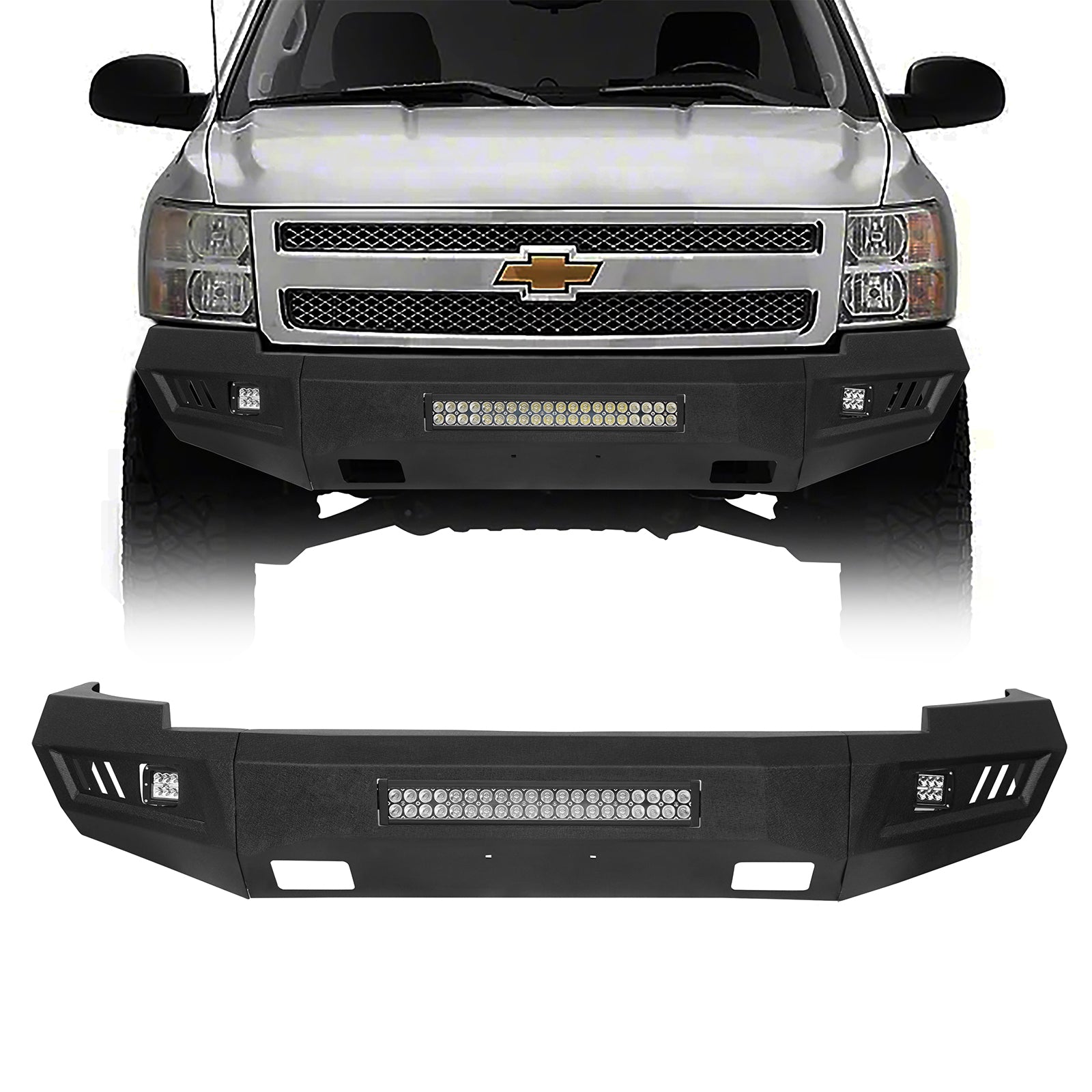 2007-2013 Chevy Silverado 1500 Front Bumper & Rear Bumper w/Step - ultralisk4x4 u90219024 3