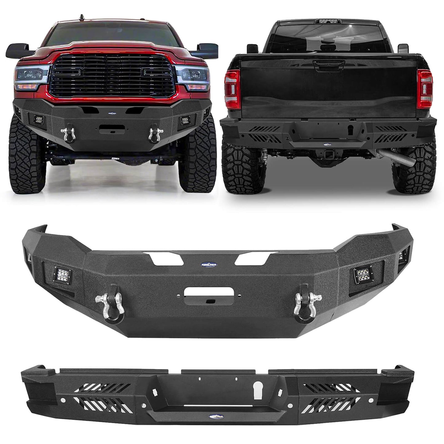 2019-2021 Dodge Ram 2500 Front Bumper & Rear Bumper w/ Led Lights - ultralisk4x4 u63006301 1