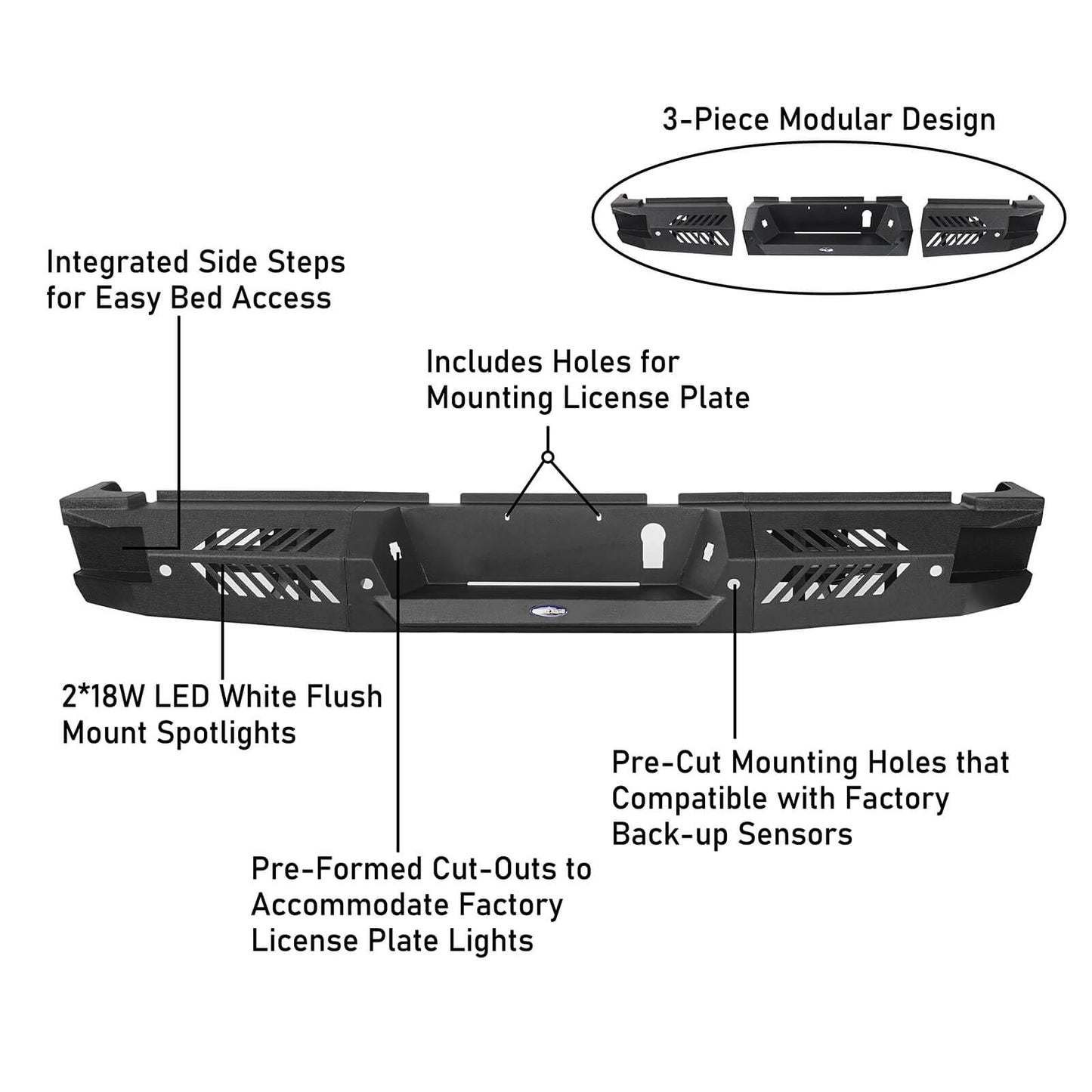 2019-2021 Dodge Ram 2500 Front Bumper & Rear Bumper w/ Led Lights - ultralisk4x4 u63006301 12