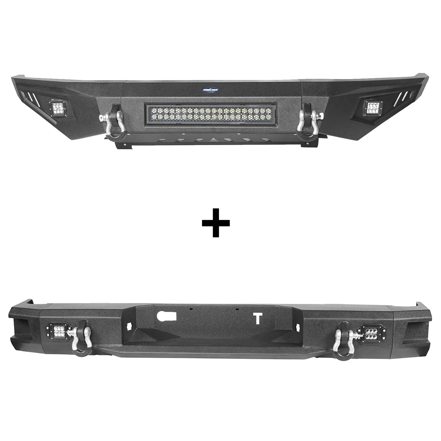 Full Width Front Bumper & Rear Bumper Combo for 2014-2021 Toyota Tundra b5001+b5003 2