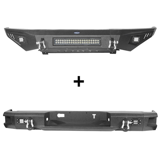 Full Width Front Bumper & Rear Bumper Combo for 2014-2021 Toyota Tundra b5001+b5003 2