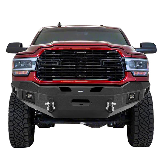 Full-Width Front Bumper w/Winch Plate & Spotlights for 2019-2021 Dodge Ram 2500 - Ultralisk 4x4 u6300 2