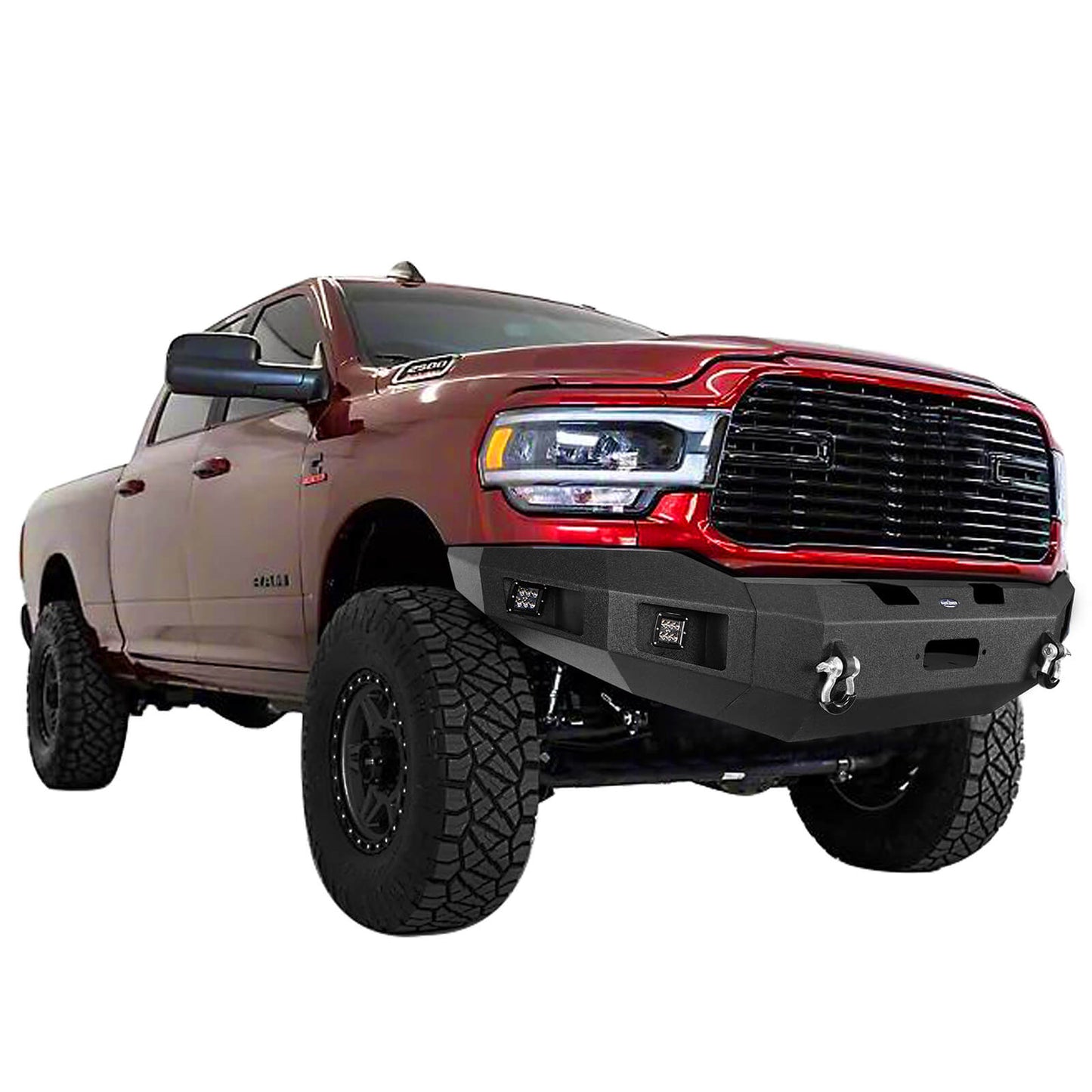 Full-Width Front Bumper w/Winch Plate & Spotlights for 2019-2021 Dodge Ram 2500 - Ultralisk 4x4 u6300 3