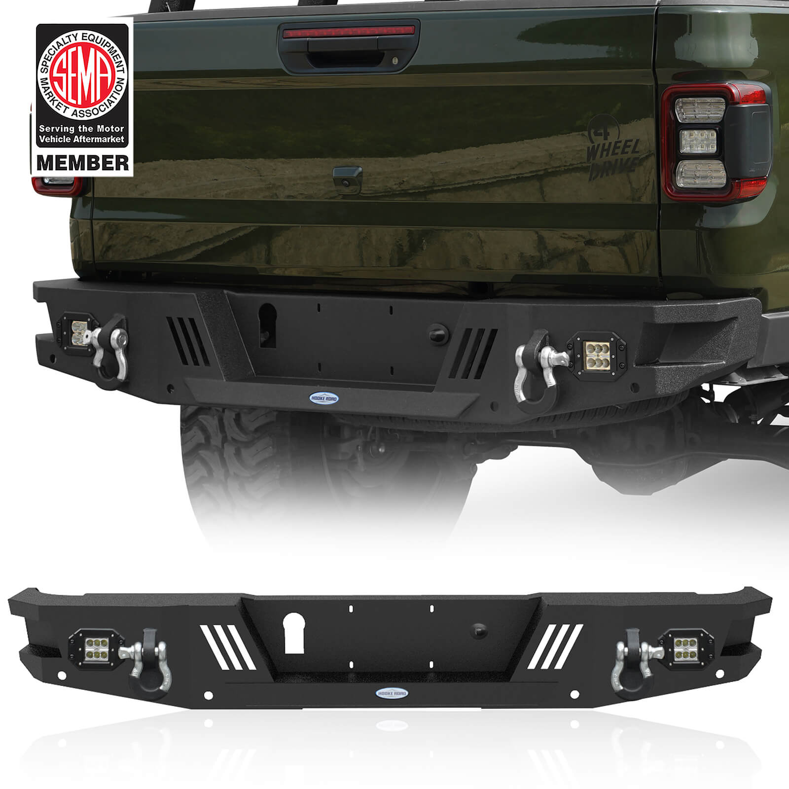 Jeep Gladiator Rear Bumper Offroad Guard Protector (20-22 JT) - Ultralisk 4x4 BXG.7010-S 1