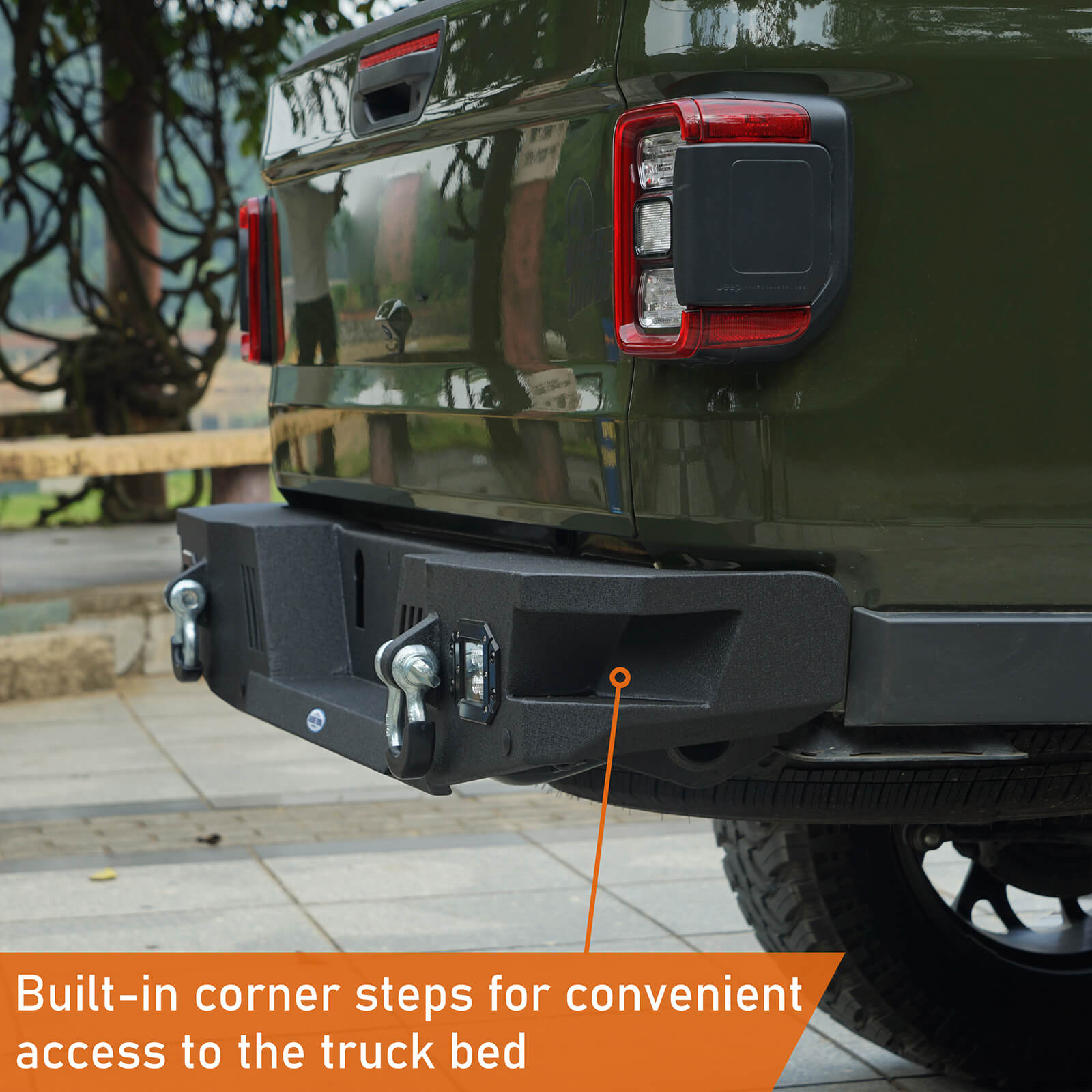 Jeep Gladiator Rear Bumper Offroad Guard Protector (20-22 JT) - Ultralisk 4x4 BXG.7010-S 6