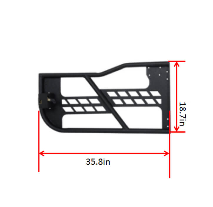 Jeep JK Tube Doors Tubular doors with Mirrors for 2007-2018 Jeep Wrangler JK JKU bxg036mmr10016 7