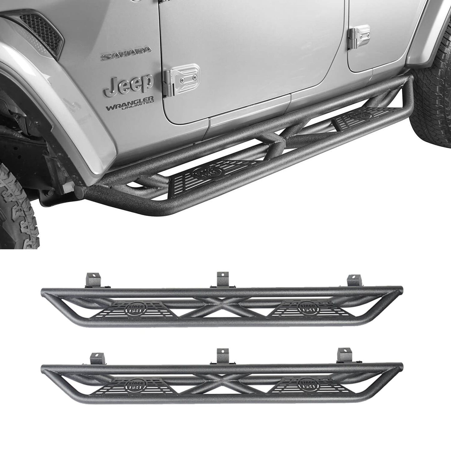 Mad Max Front Bumper Grill & Tube Side Steps(18-25 Jeep Wrangler JL 4 Door) - ultralisk4x4