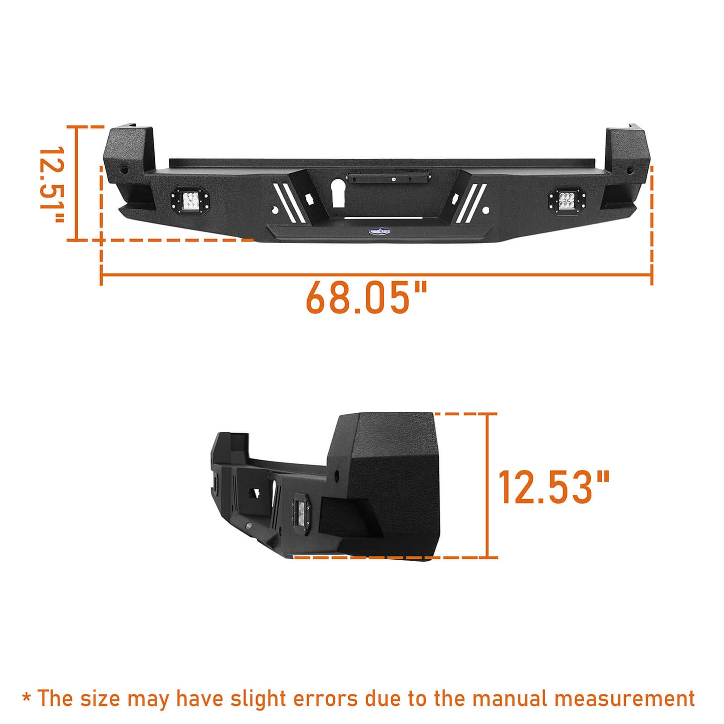 Tacoma Rear Bumper w/License Plate Bracket for 2016-2023 Toyota Tacoma - Ultralisk 4x4 b4204-10