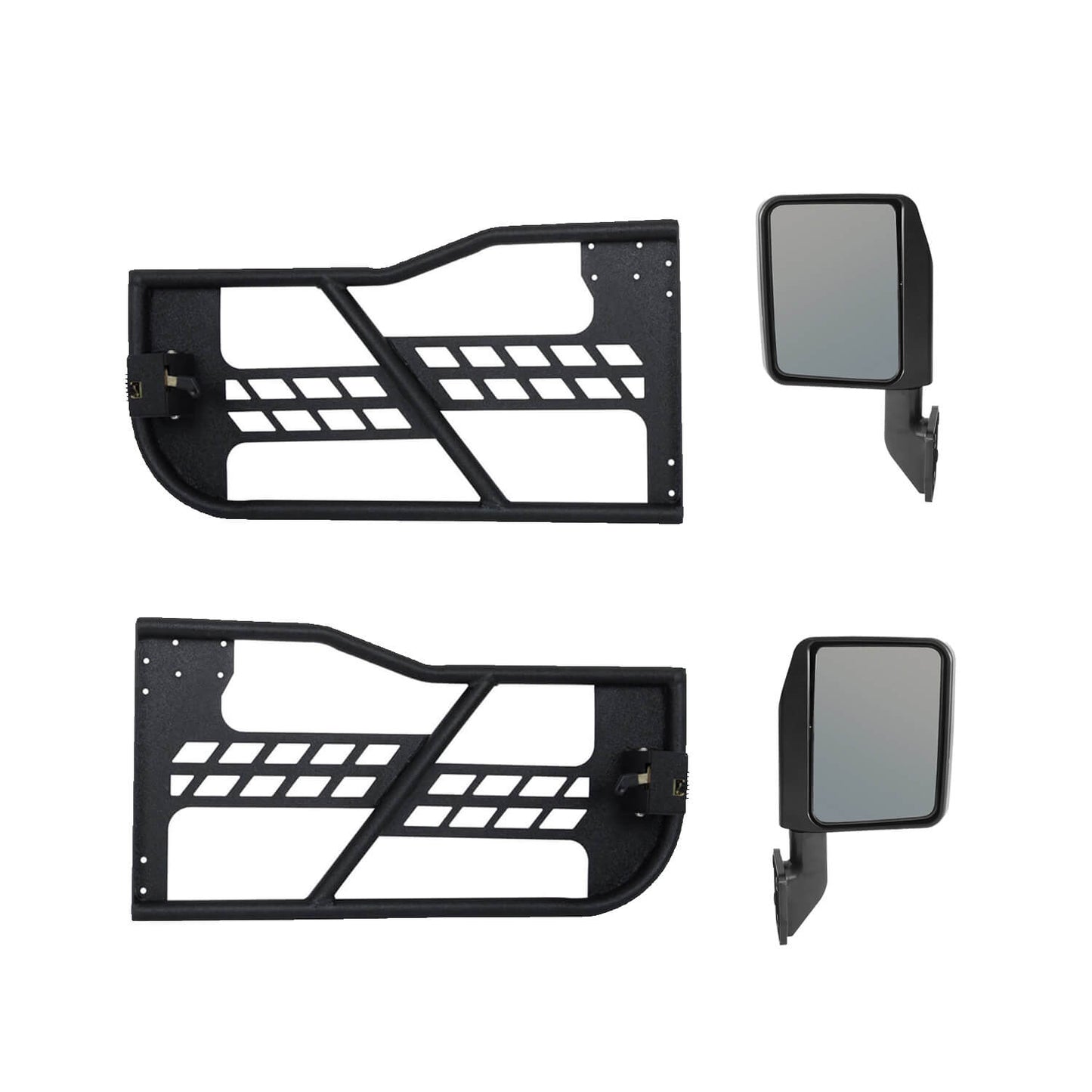 Rock Crawler Tubular Door Guards with Mirrors for 1997-2006 Jeep Wrangler TJ BXG092MMR10016 7