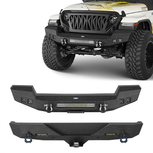 Full Width Climber Front Bumper & Explorer Rear Bumper (18-26 Jeep Wrangler JL) - ultralisk4x4