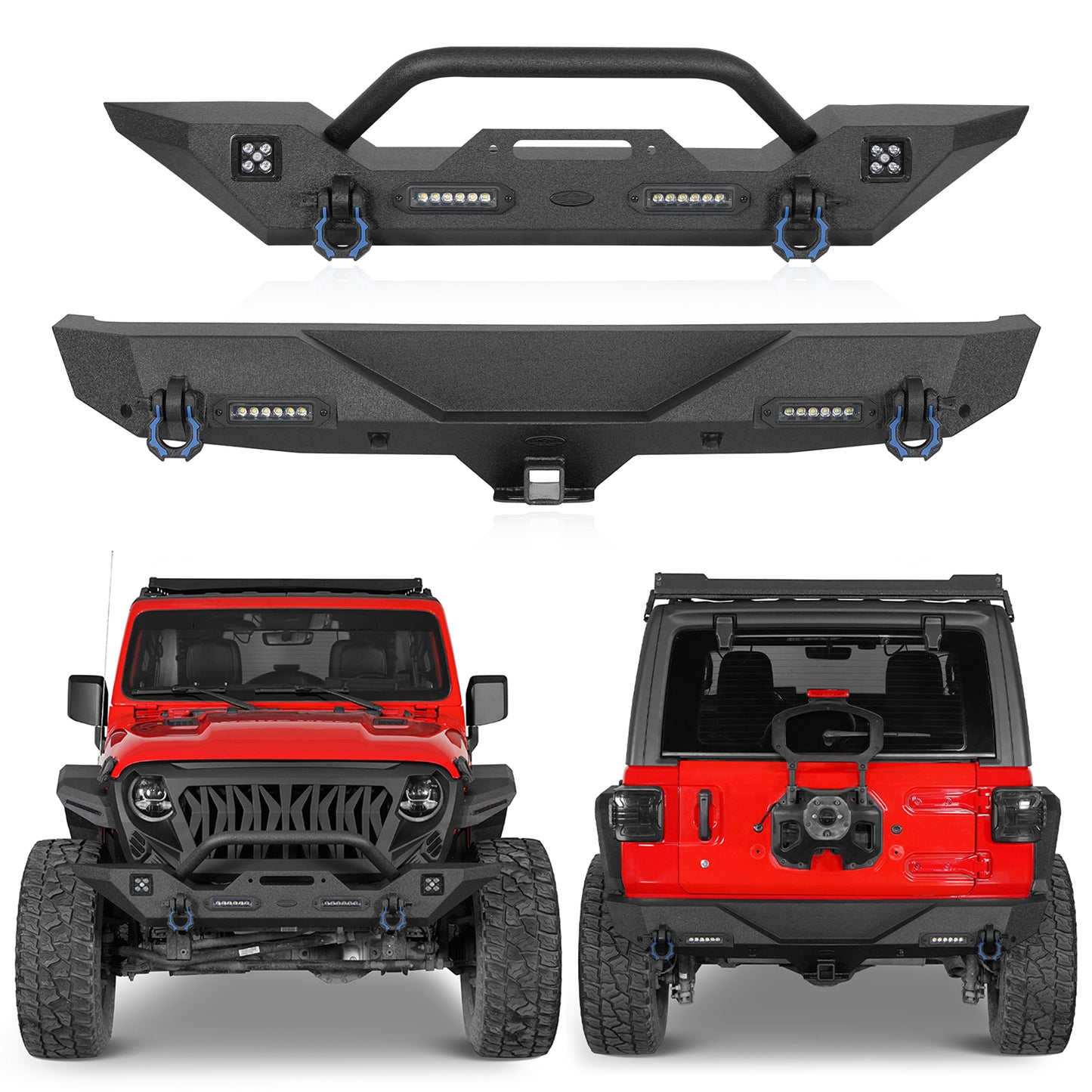Different Trail Front & Rear Bumper Combo For 2018-2025 Jeep Wrangler JL - Ultralisk 4x4