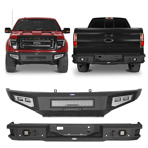 Full-Width Front Bumper & Rear Bumper(09-14 Ford F-150, Excluding Raptor) - ultralisk4x4