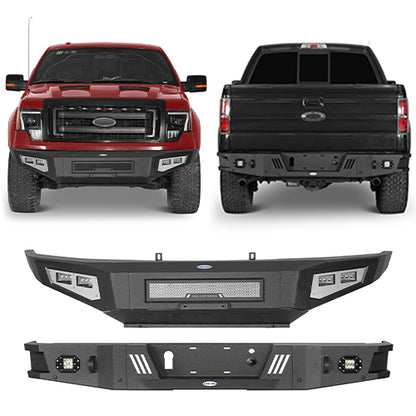 Full-Width Front Bumper & Rear Bumper Back Bumper(09-14 Ford F-150, Excluding Raptor) - ultralisk4x4