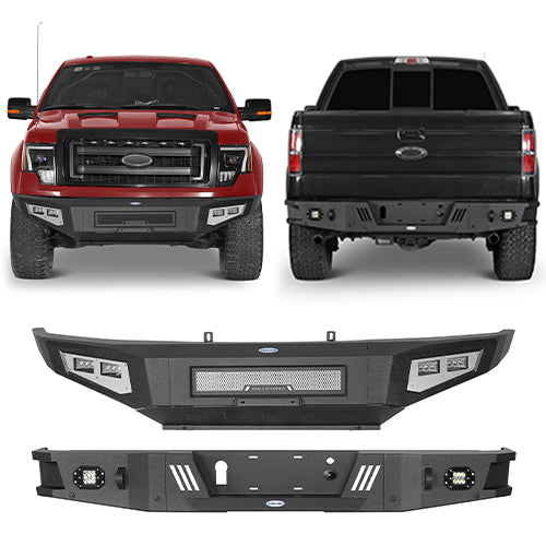 Full-Width Front Bumper & Rear Bumper Back Bumper(09-14 Ford F-150, Excluding Raptor) - ultralisk4x4