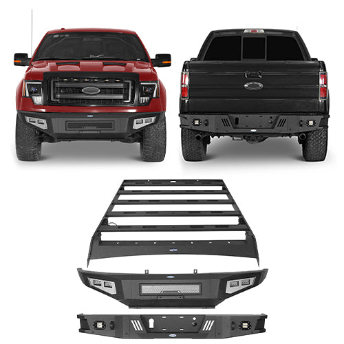 Front Bumper &  Rear Bumper & Roof Rack(09-14 Ford F-150 SuperCrew,Excluding Raptor) - ultralisk4x4