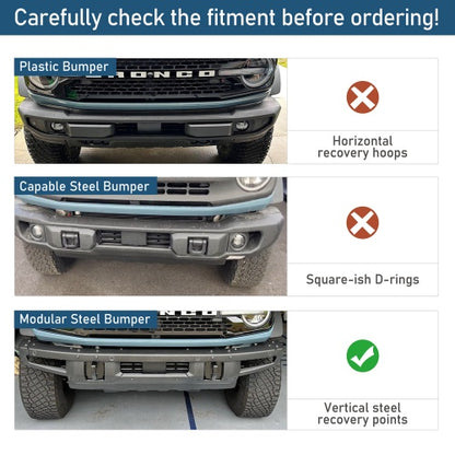 Full Grille Guard Front Brush Guard w/ Steel Modular Bumper For 2021-2026 Ford Bronco (Excluding Raptor, Everglades, Black Diamond Models) - Ultralisk4x4